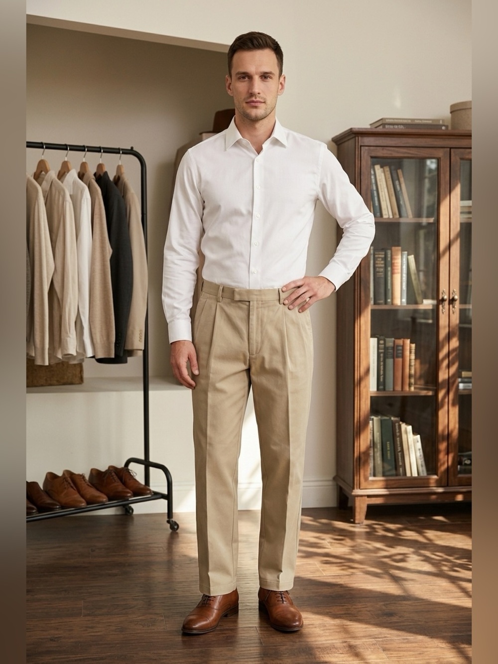 Men’s Haggar khaki pants, (38x30) Like New